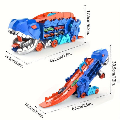 🚗Transportowa ciężarówka dinozaura ze składaną zjeżdżalnią